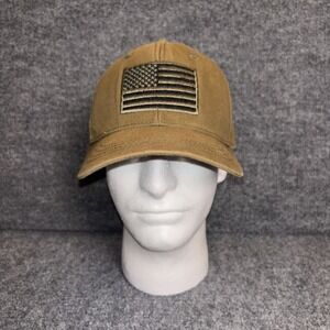 RAPDOM Hat Cap Strap Back American Flag Embroidered Patch Canvas Tactical Mens